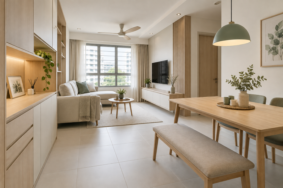 Completed practical BTO renovation in Singapore